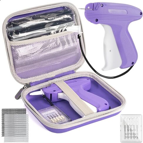 Mini Stitch Gun للملابس مع العلبة ، مسدس العلامة للملابس السريعة خياطة السلاح السريع مسدس الثابتة بندقية ناعم غرزة طقم خياطة طيلة مع 6 إبرة ، 5000 بيك أبيض وبلود. in Kuwait