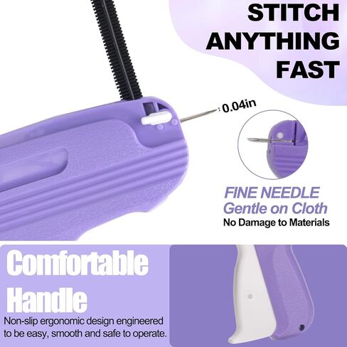 Mini Stitch Gun للملابس مع العلبة ، مسدس العلامة للملابس السريعة خياطة السلاح السريع مسدس الثابتة بندقية ناعم غرزة طقم خياطة طيلة مع 6 إبرة ، 5000 بيك أبيض وبلود. in Kuwait