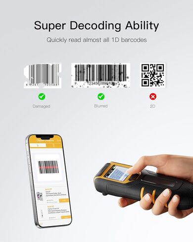 inateck barcode scanner bluetooth ، 1d 2d QR Code Scanner Kabellos 2.4Ghz ، مستحضر الباركود اللاسلكي المحمول مع الشاشة ، Handscanner مع APP و SDK ، BCST-47 in Kuwait