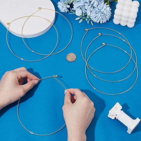 UNICRAFTALE 6Pcs 2 Colors Wire Wrap Collar Necklaces for Women 5.51 inch/14cm Choker Necklaces Metal Gold Open Choker Necklace Metal Plain Chocker Collar Necklace for DIY Necklace Jewelry Making in Saudi Arabia