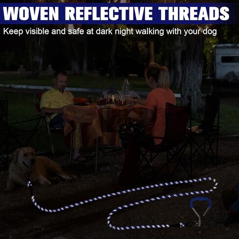 Mihachi Dog Tie Out Stake and Long Dog Leash, Reflective Recall Training Lead Leash with Removable Handle, 15.8in Ground Stake, Ideal for Yard, Camping and Beach, Suitable for Large Dogs,Orange 30FT in Kuwait