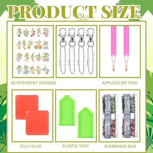 20 Pieces St. Patrick's Day Diamond Painting Ornaments 5d DIY Diamond Painting Keychain Kit Lucky Green Shamrock Gnome Diamond Art Kits Irish Day Ornaments for Crafts Party Decor in Saudi Arabia