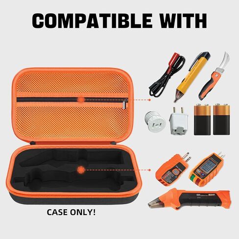 حقيبة حمل لجهاز Klein Tools ET310 AC جهاز اختبار قاطع الدائرة الكهربائية و80016 مجموعة اختبار المخرج وRT250 GFCI جهاز اختبار الأوعية وحقيبة تنظيم أدوات الكهرباء، أسود (الجراب فقط) in Saudi Arabia