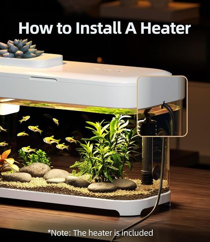 Smart Betta Fish Tank Aquarium 3 Gallon with Temperature Monitor, 3 Stage Filtration, 8 Color Lighting, Self Cleaning Small Beta Tank Kit, Acrylic in Saudi Arabia