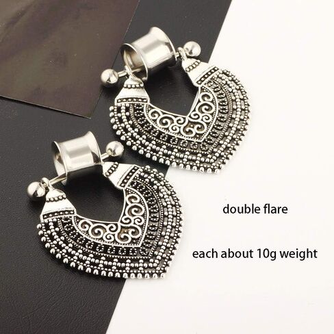 5 Pairs Surgical Steel Dangle Plugs For Women Rose Gold Hoop Double Flare Ear Tunnels Gauges Stretcher 9/16 Tunnels (14mm=9/16'') in Kuwait