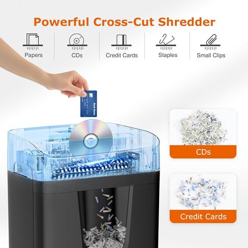 Bonsaii 12-Sheet Paper Shredder, 30 Minutes Shredders for Home Office Use, Micro-Cut Small Office Shredder with 5.5 Gallons/P-4 High Security (C282-B) in Kuwait