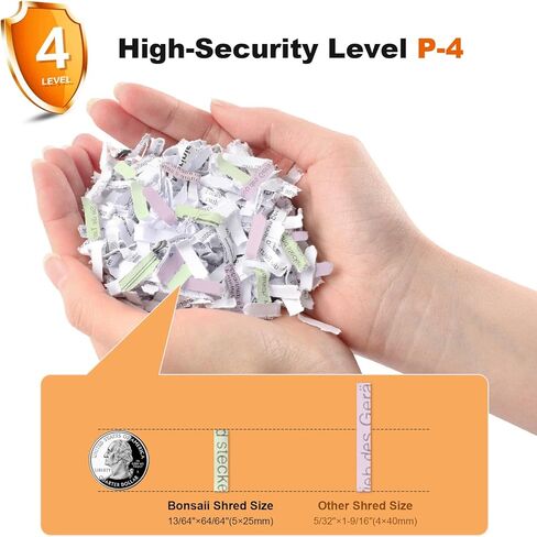 Bonsaii 12-Sheet Paper Shredder, 30 Minutes Shredders for Home Office Use, Micro-Cut Small Office Shredder with 5.5 Gallons/P-4 High Security (C282-B) in Kuwait