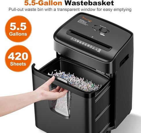 Bonsaii 12-Sheet Paper Shredder, 30 Minutes Shredders for Home Office Use, Micro-Cut Small Office Shredder with 5.5 Gallons/P-4 High Security (C282-B) in Kuwait