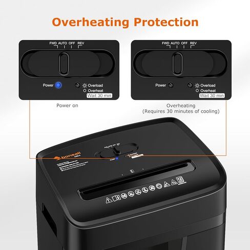 Bonsaii 12-Sheet Paper Shredder, 30 Minutes Shredders for Home Office Use, Micro-Cut Small Office Shredder with 5.5 Gallons/P-4 High Security (C282-B) in Kuwait