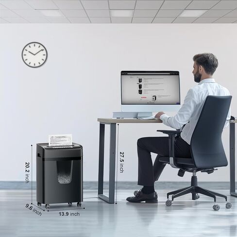 Bonsaii 12-Sheet Paper Shredder, 30 Minutes Shredders for Home Office Use, Micro-Cut Small Office Shredder with 5.5 Gallons/P-4 High Security (C282-B) in Kuwait