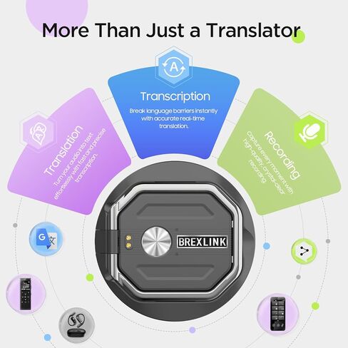 مسجل مترجم 3-in-1 AI ، جهاز مترجم لغة مع التحكم في التطبيق ، لا توجد رسوم للترجمة والنسخ الصوتي ، 140+ لغة ، ترجمة عبر الإنترنت/غير متصل/فيديو/صور للأعمال ، الدراسة ، السفر in Kuwait
