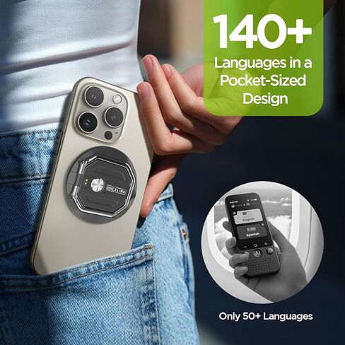 مسجل مترجم 3-in-1 AI ، جهاز مترجم لغة مع التحكم في التطبيق ، لا توجد رسوم للترجمة والنسخ الصوتي ، 140+ لغة ، ترجمة عبر الإنترنت/غير متصل/فيديو/صور للأعمال ، الدراسة ، السفر in Kuwait