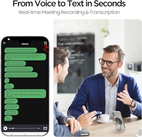 مسجل مترجم 3-in-1 AI ، جهاز مترجم لغة مع التحكم في التطبيق ، لا توجد رسوم للترجمة والنسخ الصوتي ، 140+ لغة ، ترجمة عبر الإنترنت/غير متصل/فيديو/صور للأعمال ، الدراسة ، السفر in Kuwait