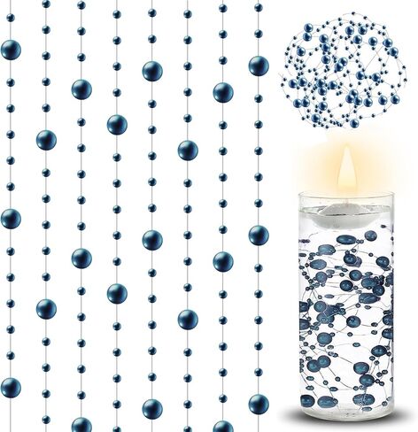 40 PCS حبات الاصطناعية العائمة خيوط ، الأرجواني الأرجواني والأبيض 8+3MM FAUX Bead Bead Strings للمزهريات المركزية حشو ، الحرف الزفاف الحزب in Kuwait