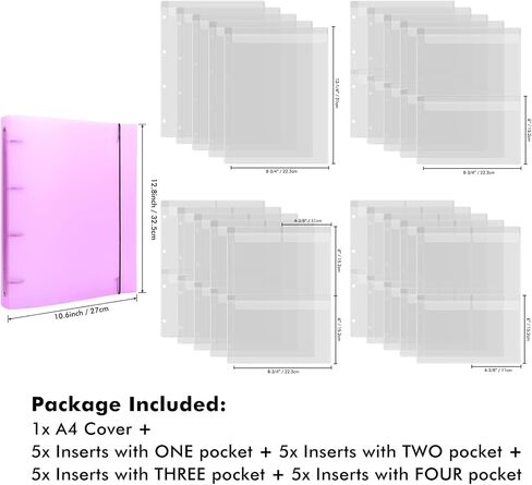 A4 Die Storage Book Binder,Die&Stamp Storage Folder,Page Protectors Pockets Inserts Organizer for Cutting Dies Stencil Album Stamp Crafts,1PCS Storage Book Cover&20PCS Inserts with 1/2/3/4 Pockets in Saudi Arabia