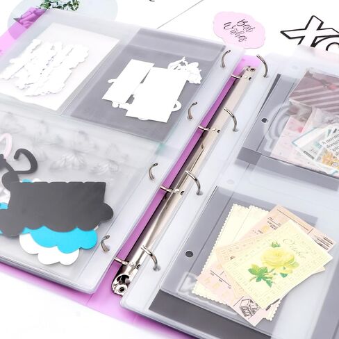 A4 Die Storage Book Binder,Die&Stamp Storage Folder,Page Protectors Pockets Inserts Organizer for Cutting Dies Stencil Album Stamp Crafts,1PCS Storage Book Cover&20PCS Inserts with 1/2/3/4 Pockets in Saudi Arabia