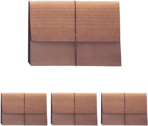 Smead Expanding File Wallet, Flap and Cord Closure, 5-1/4" Expansion, Extra Wide Letter Size, Redrope, 10 per Box (71186) in Saudi Arabia