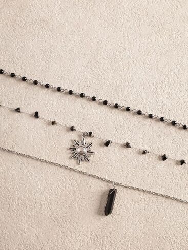 Sacina Layered Sun Necklace, Healing Crystal Necklace, Boho Necklace, Hippie Necklace, Summer Necklace, Beach Necklace, Christmas Jewelry Gift for Women in Saudi Arabia