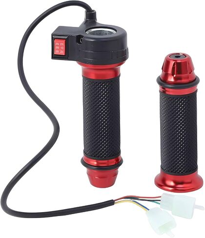 Minho 22mm/0.87" Electric Bike Handlebar with 3-Speed Control Funcation,E-bike Throttle Grip in Rubber and Metal Material for Universal Electric Bicycle Scooter,Titanium Color in Kuwait