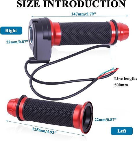 Minho 22mm/0.87" Electric Bike Handlebar with 3-Speed Control Funcation,E-bike Throttle Grip in Rubber and Metal Material for Universal Electric Bicycle Scooter,Titanium Color in Kuwait