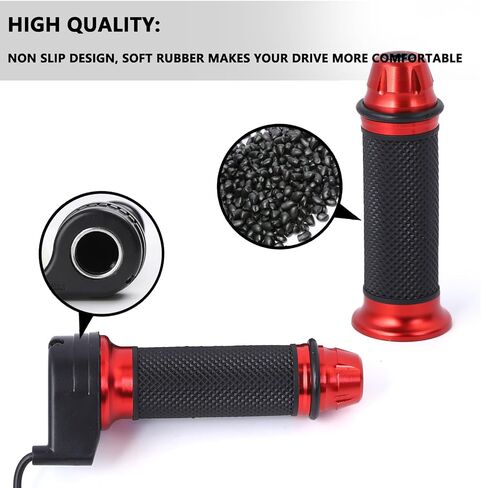 Minho 22mm/0.87" Electric Bike Handlebar with 3-Speed Control Funcation,E-bike Throttle Grip in Rubber and Metal Material for Universal Electric Bicycle Scooter,Titanium Color in Kuwait