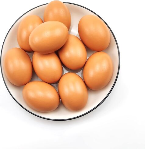 Azatemgo Chicken Eggs Fake Chicken Eggs Easter Eggs Set of Wooden Fake Eggs to Help Lay Chickens 10 Pcs in Saudi Arabia