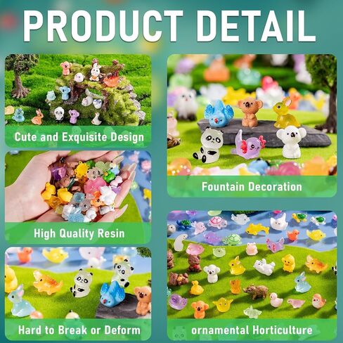 140 Pack Mini Animals Duck ， Cow ， Bee Pey Tompurines Betrin in Kuwait