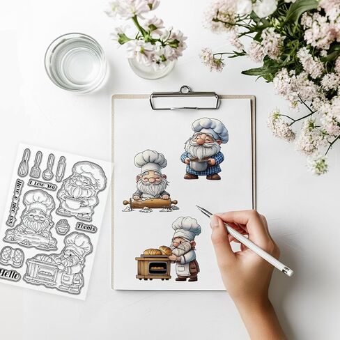 Globleland المرحاض جنوم ختمات واضحة لصنع البطاقات لصيد القزم صيد السيليكون تحيات ختم ختم شفاف ل DIY Scrapbooking الألبوم ألبوم الألبوم in Saudi Arabia