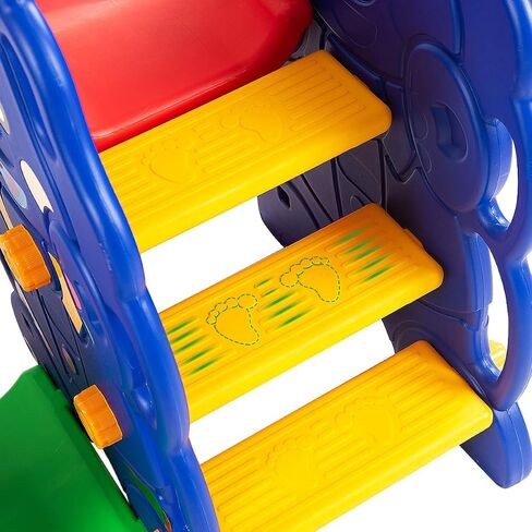 Costzon 6 in 1 Slide Toddler Slide and Swing ، Kids Large Clide Slide Playset مع كرة السلة ، بوابة كرة القدم وثقب الجولف ، مجموعة أرجوحة للملعب في الفناء الخلفي في الهواء الطلق 2-12 هدايا in Saudi Arabia