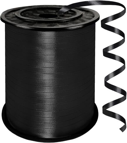 Black Curling Ribbon,500 Yards Ribbons for Crafts,1/5 Inch Ribbon,Balloon String, Party Decoration,Ribbons for Florist Flower Bows for Graduation Supplies in Kuwait