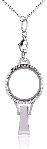 BG247 الفولاذ المقاوم للصدأ 30 مم الزجاج العائم ذاكرة Living Livet Lanyard Netlace Dadge حامل شارة in Kuwait