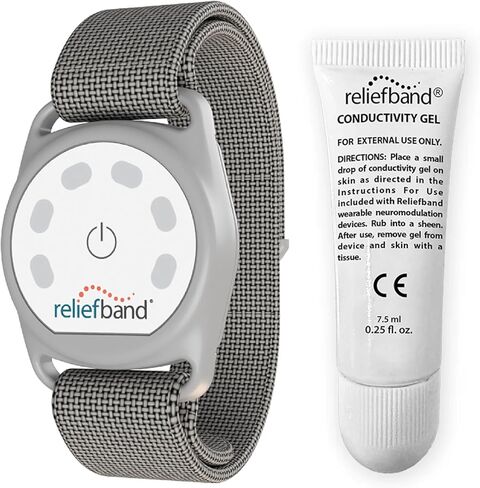 Reliefband Sport Anti-Nausea Wristband | Waterproof, FDA Cleared, Nausea & Vomiting Relief for Motion Sickness (Car, Air, Sea) & Morning Sickness, Drug & Side Effect Free (Black, 1 Extra Gel Tube) in Kuwait