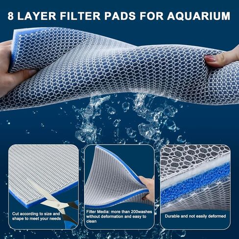 12x48Inch Aquarium Filter Media Pad, White Filter Floss for Aquarium, Pond Fish Tank Filters Freshwater or Marine Aquariums in Kuwait