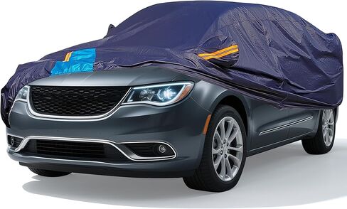 غطاء سيارة Tesla Model Y مقاوم للماء في جميع الأحوال الجوية، 6 طبقات خارجية كاملة للحماية من المطر والشمس والأشعة فوق البنفسجية والثلج مع سحاب قطني، وجيب مرآة ومنفذ شحن in Kuwait