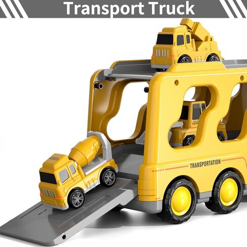 Bennol Toddler Trucks Toys for Boys Age 3-5, 5 in 1 City Car Truck for Toddlers Boys Girls 3 4 5 6 Years Old, Toddler Boy Toys Christmas Birthday Gift Car Sets with Light Sound in Saudi Arabia