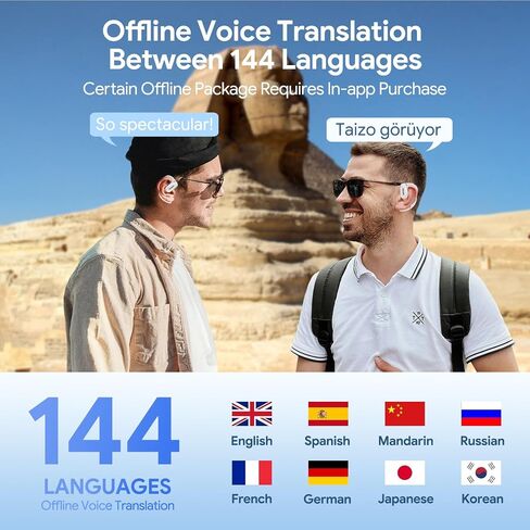 AI Language Translation Earbuds - 144 Languages Translation Earbuds Real Time, 3-in-1 Accents & Long Battery Life Translator Earbuds,Simultaneous Translation Bluetooth 5.4 in Saudi Arabia