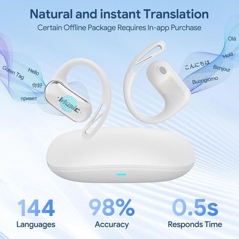 AI Language Translation Earbuds - 144 Languages Translation Earbuds Real Time, 3-in-1 Accents & Long Battery Life Translator Earbuds,Simultaneous Translation Bluetooth 5.4 in Saudi Arabia