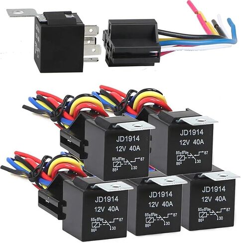 80a/60a 50a/30a 12v ترحيل السيارات المضاد للماء مع مفتاح ترحيل مقبس 5 أسنان لمجموعة ترحيل متعددة الأغراض مروحة السيارات (الأكبر) in Saudi Arabia