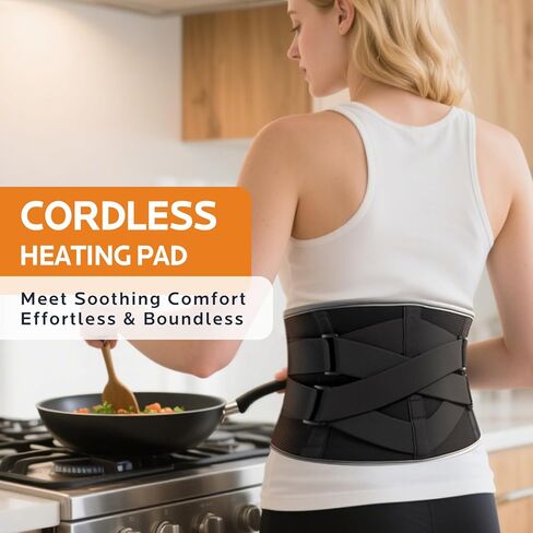 وسادة التدفئة للمدلكات الخلفية: وسادة التدفئة الكهربائية لتلدف تقلصات أسفل الظهر مع 9 مستويات حرارة و 4 إعدادات مؤقت - وسادة ساخنة يمكن ارتداؤها للنساء الرجال in Kuwait
