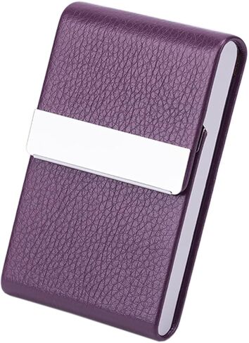 حامل بطاقة العمل مع التصميم النحيف للغاية ، علبة بطاقة العمل مع جلد PU المتميز ، حامل بطاقة الجيب المعدنية للنساء/الرجال ، حامل بطاقة الاسم المهني مع مغناطيسي مغناطيسي (Rose Red) in Kuwait