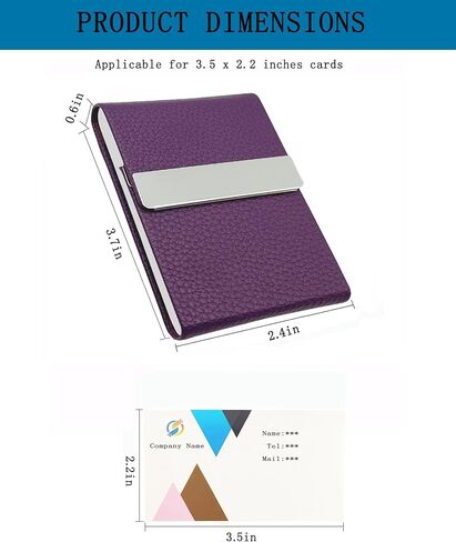 حامل بطاقة العمل مع التصميم النحيف للغاية ، علبة بطاقة العمل مع جلد PU المتميز ، حامل بطاقة الجيب المعدنية للنساء/الرجال ، حامل بطاقة الاسم المهني مع مغناطيسي مغناطيسي (Rose Red) in Kuwait