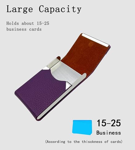 حامل بطاقة العمل مع التصميم النحيف للغاية ، علبة بطاقة العمل مع جلد PU المتميز ، حامل بطاقة الجيب المعدنية للنساء/الرجال ، حامل بطاقة الاسم المهني مع مغناطيسي مغناطيسي (Rose Red) in Kuwait