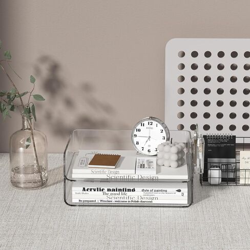 4-Tier Paper Tray Organizer for Desk,Paper Organizer with a Pen Holder,Desk Paper Trays for Pens,Office Accessories, Notes, File Paper, Document in Saudi Arabia