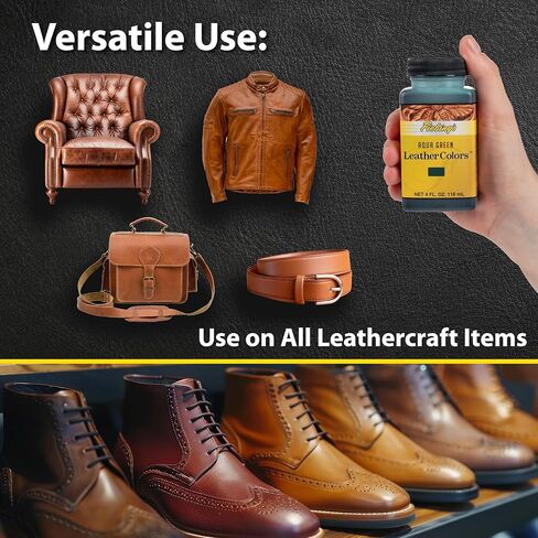 Fiebing's LeatherColors (4 Fl Oz, Chocolate) - Leather Dye for Natural Leather - Water-Based, Non-Flammable Formula - Permanent & Penetrating Color for Shoes, Boots, Furniture - Safe for Institutions in Kuwait