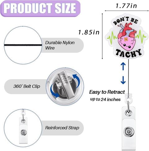 شارة الهامستر مضحك حامل بكرة قابلة للسحب للممرضة RN الطبيب الطبيب الطبي والمعلم | هدايا ممرضة لطيف معرف الحيوانات الشارة بكرة مع مقطع التمساح و 24 "سلك نايلون متين | الأكريليك in Kuwait