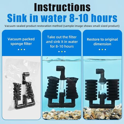 AQUANEAT 4 Pack Double Bio Sponge Filter, for Fry, Betta, Shrimp, Nano, Aquarium Fish Tank (Small up to 20 Gal) in Saudi Arabia