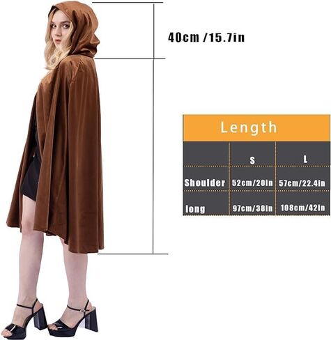 MiiDD Hooded Robe Cloak Cape Cosplay Costume Adult,Cloak with Hood Costume for Men,Medieval Cloak Velvet Cape Halloween in Saudi Arabia