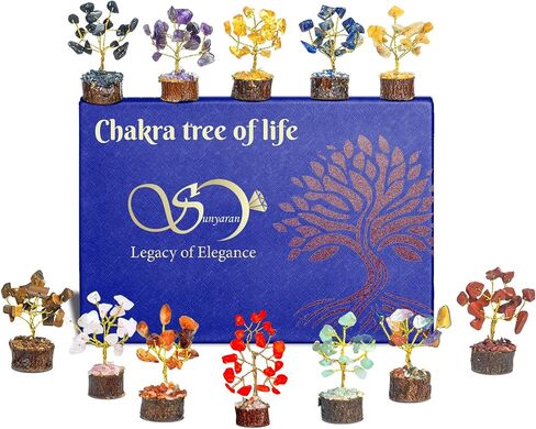 Handmade 7 Chakra Crystal Tree of Life for Healing, Positive Energy, Good Luck, Money, Spiritual Gift for Women & Men, Yoga & Meditation Room Decor, Decoration for Home & Office in Kuwait