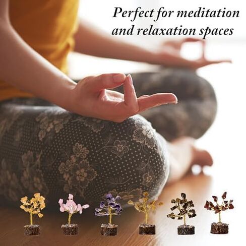 Handmade 7 Chakra Crystal Tree of Life for Healing, Positive Energy, Good Luck, Money, Spiritual Gift for Women & Men, Yoga & Meditation Room Decor, Decoration for Home & Office in Kuwait