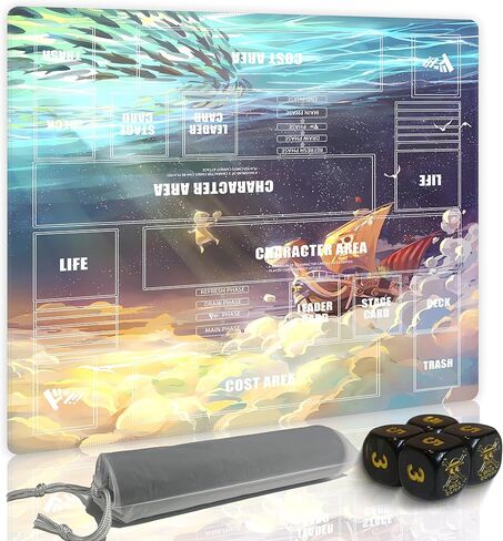 Playmat Trading Card Game OPCG Mat CCG MTG Playmat TCG Card Game Table Mat &Limited Edition Rare Dice and Free Bag (The White Beard Flag) in Kuwait